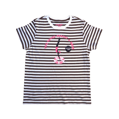 TSHIRT 'YOU NEVER REGRET A SWIM' DIVER INTO SWIM RING CHOCOLATE