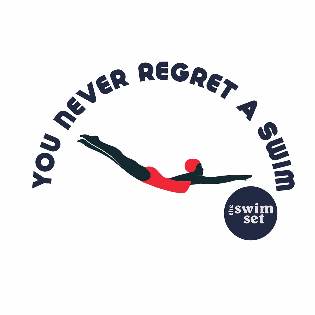 TSHIRT  'YOU NEVER REGRET A SWIM' with Retro Vintage Diver White