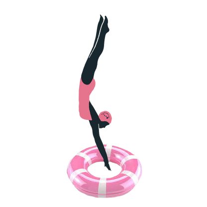 TSHIRT 'YOU NEVER REGRET A SWIM' DIVER INTO SWIM RING CHOCOLATE