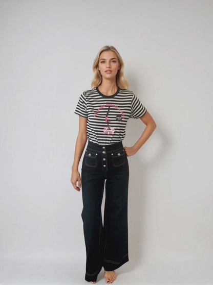 TSHIRT 'YOU NEVER REGRET A SWIM' DIVER INTO SWIM RING BLACK