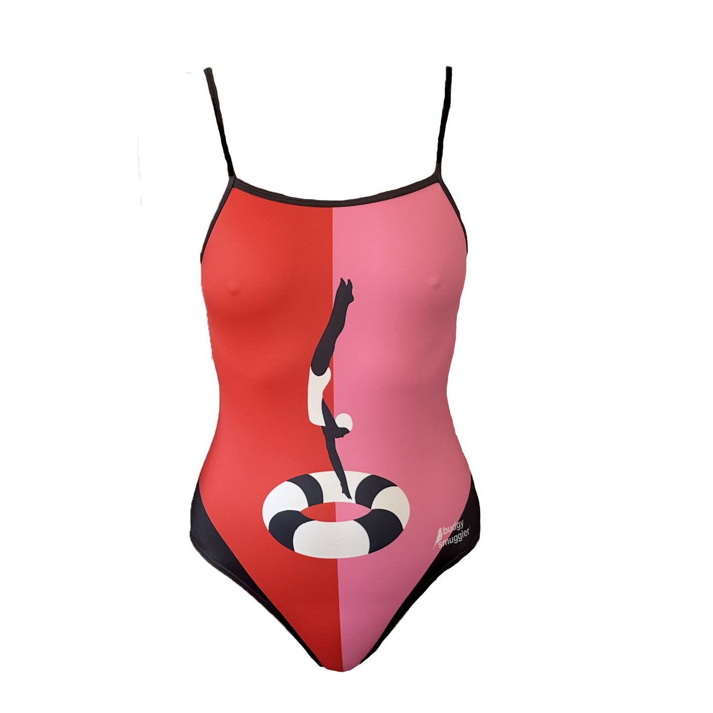 SWIMSUIT  "YOU NEVER REGRET A SWIM" DIVER INTO SWIM RING